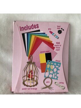 Tissue Paper Crafts by Editors of Klutz Birdcage Stencil String Wire Paper NEW